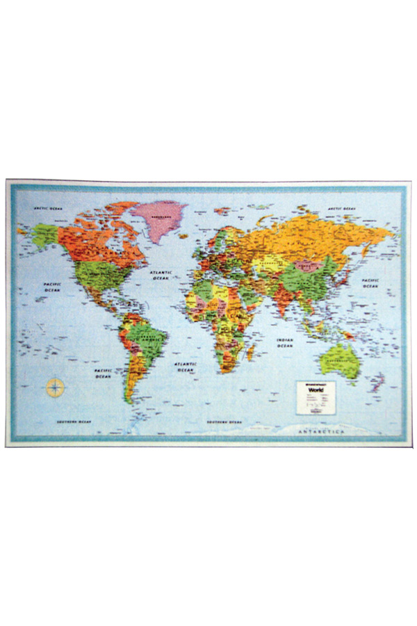World Laminated Wall Map - M Series
